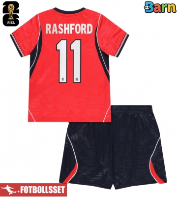 England Marcus Rashford #11 Bortatröja Barn VM 2026 Kortärmad (+ Korta byxor)